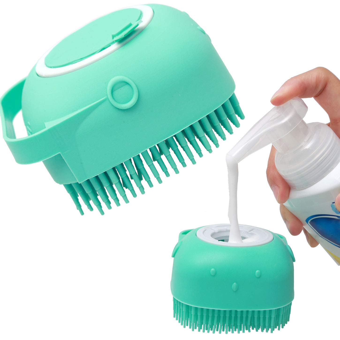 Jamper Wash Brush 2-in-1 shampoo dispenser and massage brush for dogs and cats